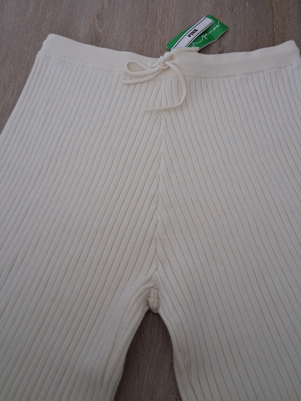 PINK Victoria's Secret Ribbed Lounge Pants in Cream High Quality - Picture 5 of 7